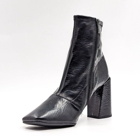 Franco Sarto Women Harmond 30th Vintage 90's Ash Black Square Toe Boots size 8.5 - Picture 3 of 11